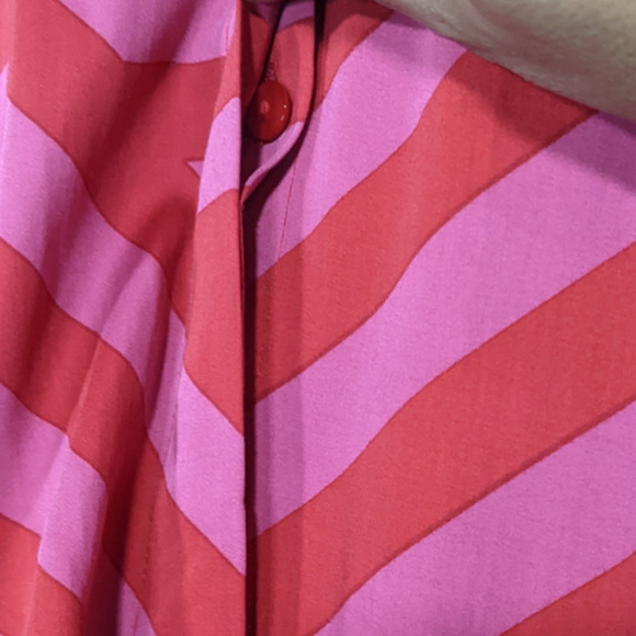 Ulla Popken Pink Mixed Strip Long Sleeve Midi Dress Work Office Funky Art 16 18 - Picture 8 of 15